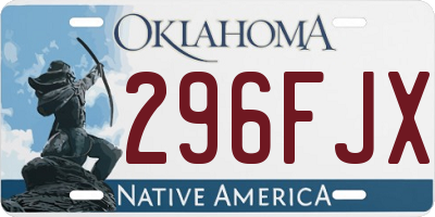 OK license plate 296FJX