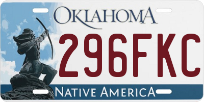 OK license plate 296FKC
