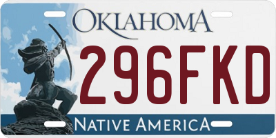 OK license plate 296FKD