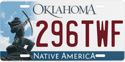 OK license plate 296TWF