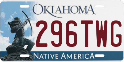 OK license plate 296TWG
