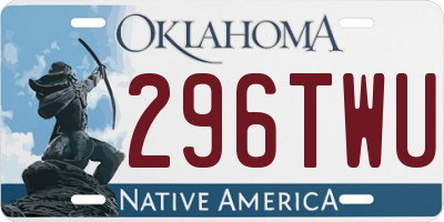 OK license plate 296TWU