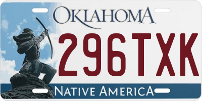 OK license plate 296TXK