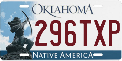 OK license plate 296TXP