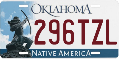 OK license plate 296TZL