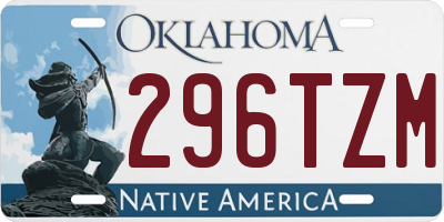 OK license plate 296TZM