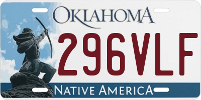 OK license plate 296VLF