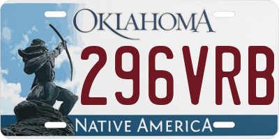 OK license plate 296VRB