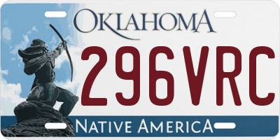 OK license plate 296VRC