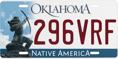 OK license plate 296VRF