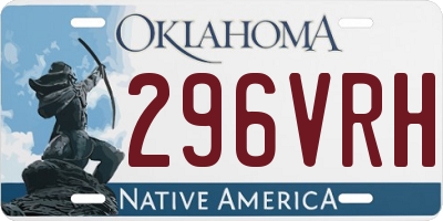 OK license plate 296VRH