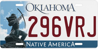 OK license plate 296VRJ