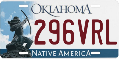 OK license plate 296VRL