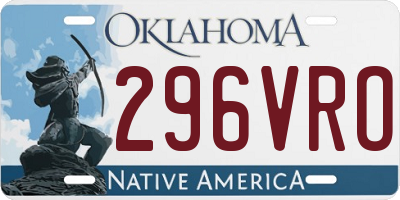 OK license plate 296VRO