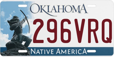 OK license plate 296VRQ