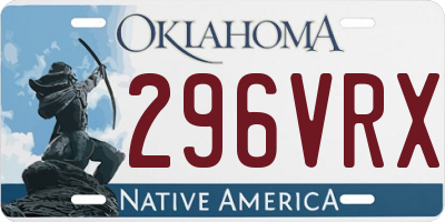 OK license plate 296VRX