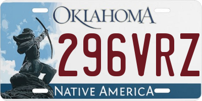 OK license plate 296VRZ