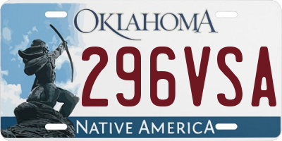 OK license plate 296VSA
