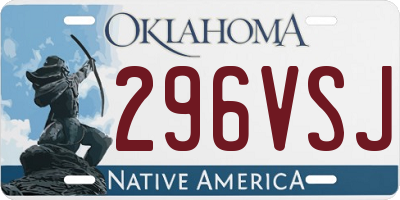 OK license plate 296VSJ