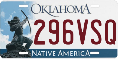 OK license plate 296VSQ