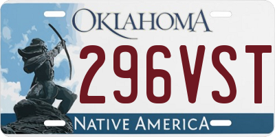 OK license plate 296VST