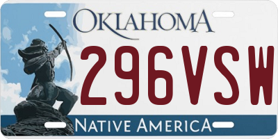 OK license plate 296VSW