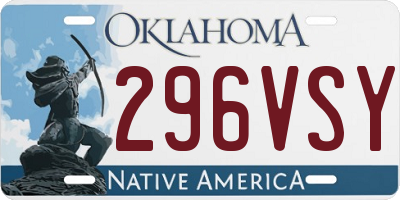 OK license plate 296VSY
