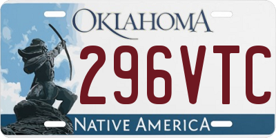 OK license plate 296VTC