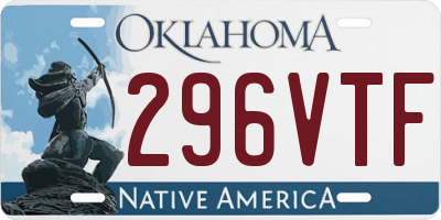 OK license plate 296VTF