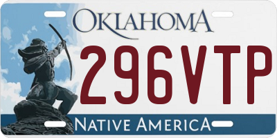 OK license plate 296VTP