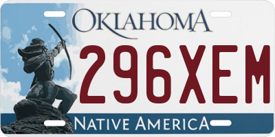 OK license plate 296XEM