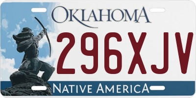 OK license plate 296XJV