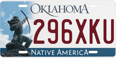 OK license plate 296XKU
