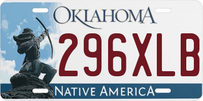 OK license plate 296XLB