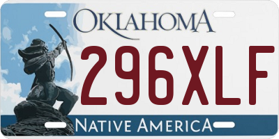 OK license plate 296XLF