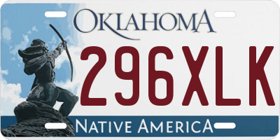 OK license plate 296XLK