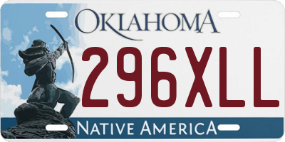 OK license plate 296XLL
