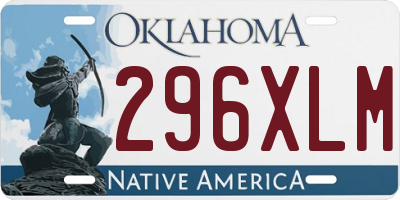 OK license plate 296XLM