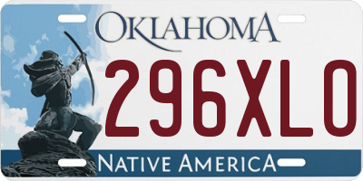 OK license plate 296XLO