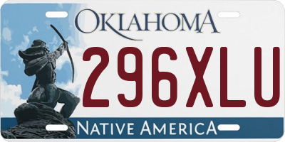 OK license plate 296XLU