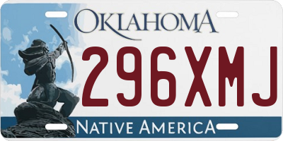 OK license plate 296XMJ
