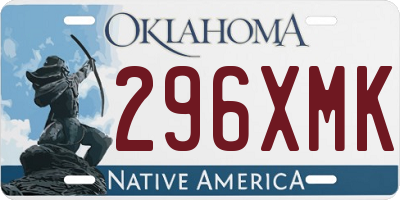 OK license plate 296XMK