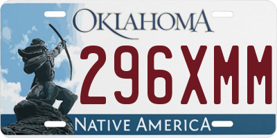 OK license plate 296XMM