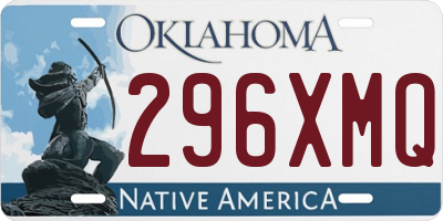 OK license plate 296XMQ
