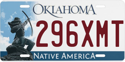 OK license plate 296XMT