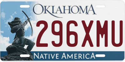 OK license plate 296XMU