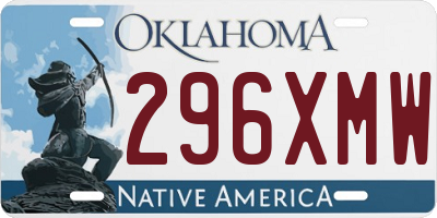 OK license plate 296XMW