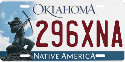 OK license plate 296XNA