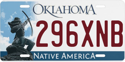OK license plate 296XNB
