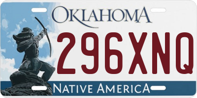 OK license plate 296XNQ